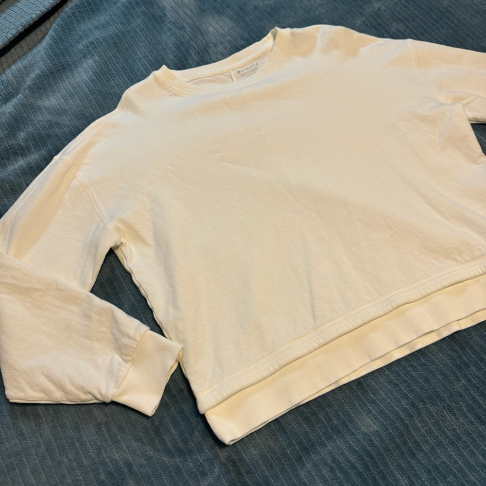 Athleta Women's Cream/White Crew Neck Sweater